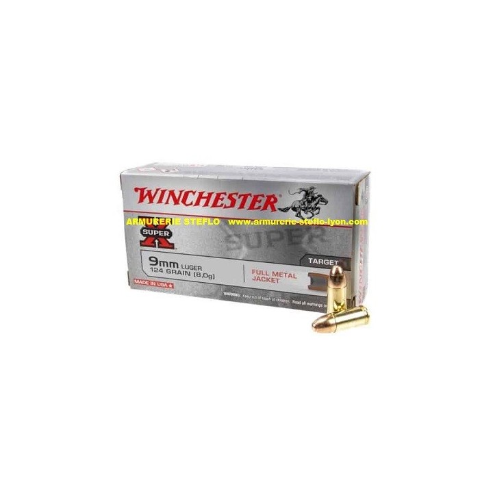 Winchester 9mm Luger FMJ Target 124grs : 265 € / 1000