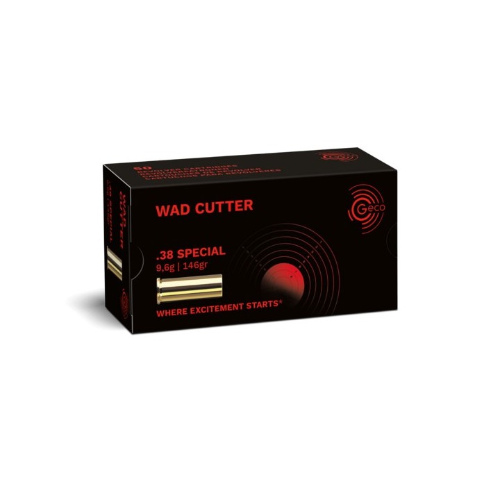 Munitions Geco Wadcutter calibre 38 Special 148 grs