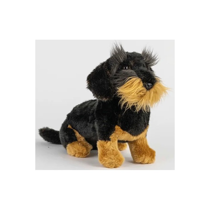 Peluche Teckel à poils durs - 28cm