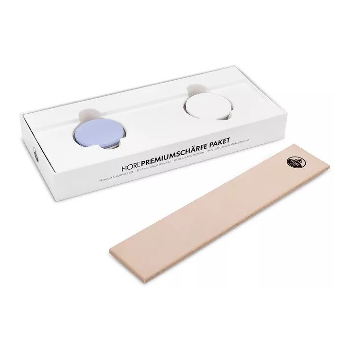 Horl Set d'aiguisage premium - 2 pierres d'aiguisage / 1cuir