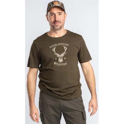 Tee-Shirt marron motif Cerf PINEWOOD