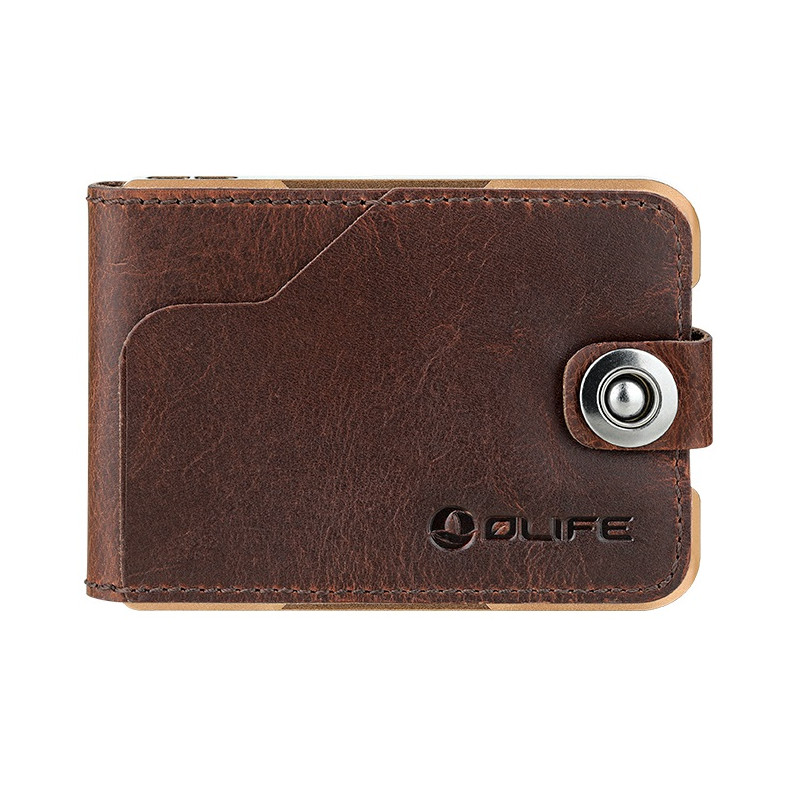 Olight - Porte carte cuir marron