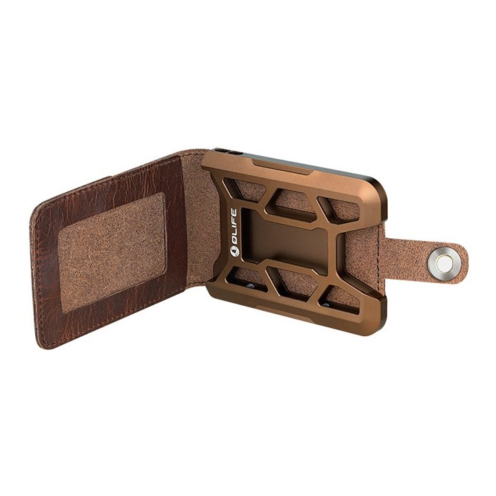Olight - Porte carte cuir marron