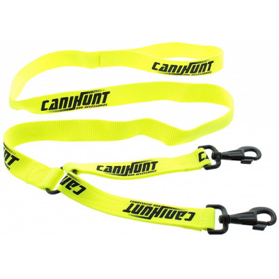 Laisse double nylon jaune  1,5m - Hunter - Canihunt