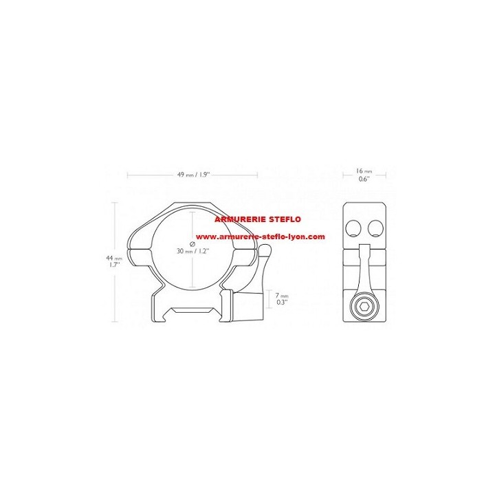 Colliers Hawke 30mm amovible