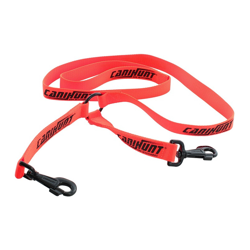 Laisse double nylon Orange  1,5m - Hunter - Canihunt