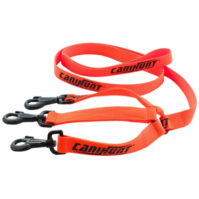 Laisse tripleur HUNTER FIRST - orange - 150cm - Canihunt