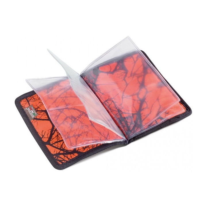 Porte permis de chasse cuir/cordura fluo - Riserva