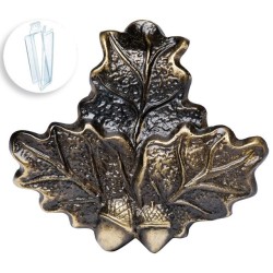 Feuilles de chêne + glands en bronze / trophée de sanglier