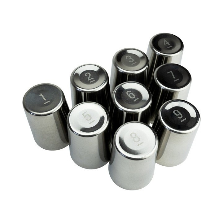 Pack 9 gobelets numéroté dans cartouche inox