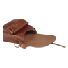 Sac à cartouche  - Cuir couleur Cognac + poche avant -  24X22cm