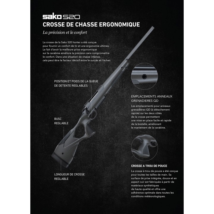 Carabine Sako S20 Chasse bronzé flûte/fileté