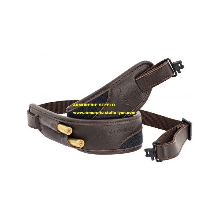 Blaser Bretelle loden/cuir marron