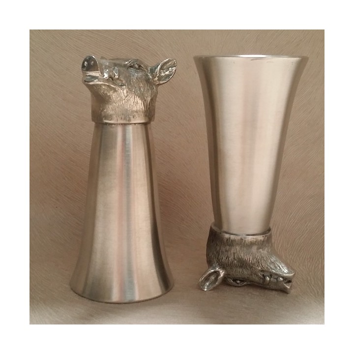 Verre à eau-de-vie sanglier-cadeau-armurerie-steflo